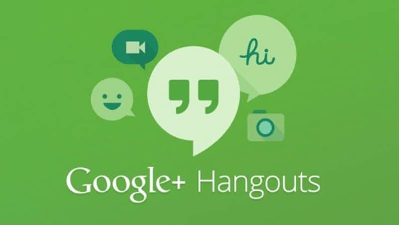 Fundo verde do logotipo do Hangouts do Google com vetores