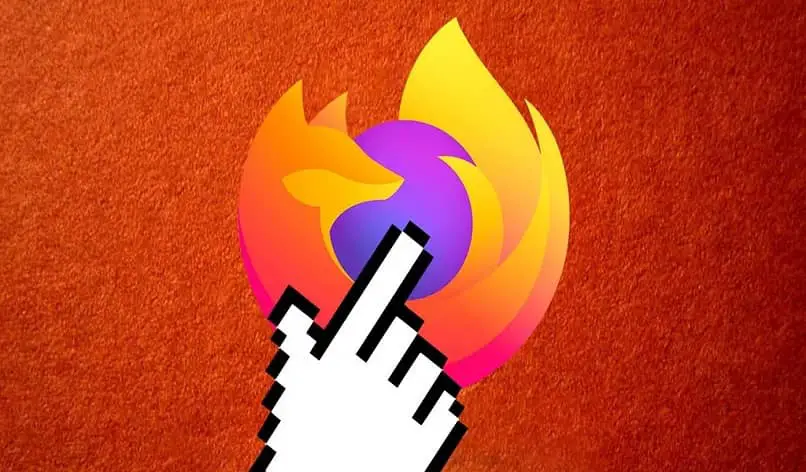 ícone do firefox com a mão