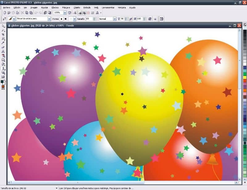 Balões no Artboard Corel Photo Paint