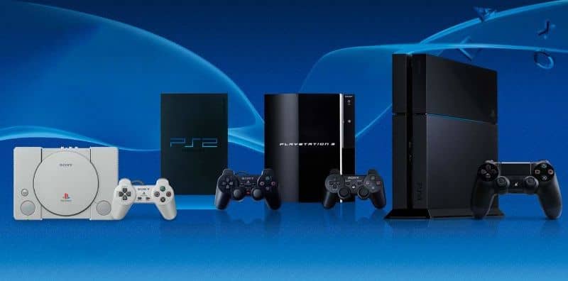 evolução dos consoles Playstation de um para quatro