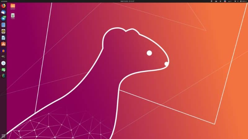 desktop ubuntu com programas e papel de parede gradiente