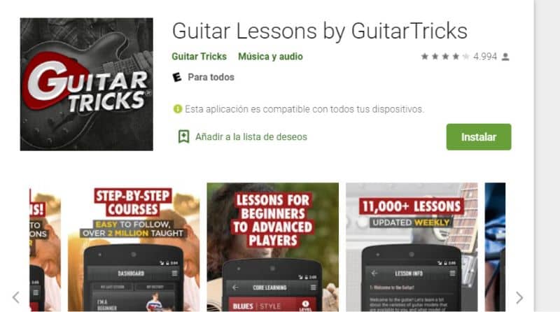 Play Store Guitar Lessons de, Guitar Tricks