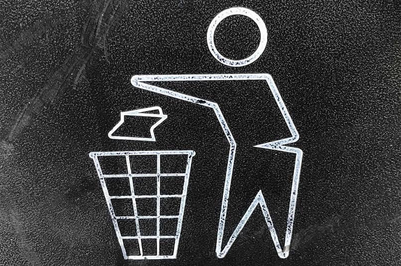 símbolo de despejo de lixo