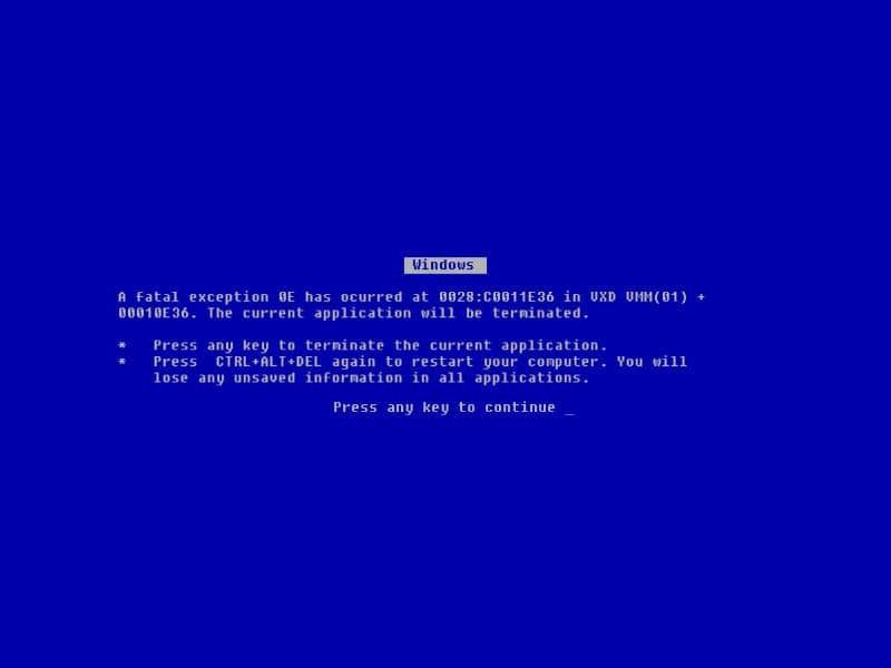 Tela Azul do Windows 10