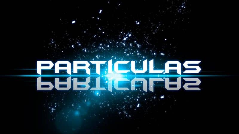 Partículas de título com fundo preto e partículas