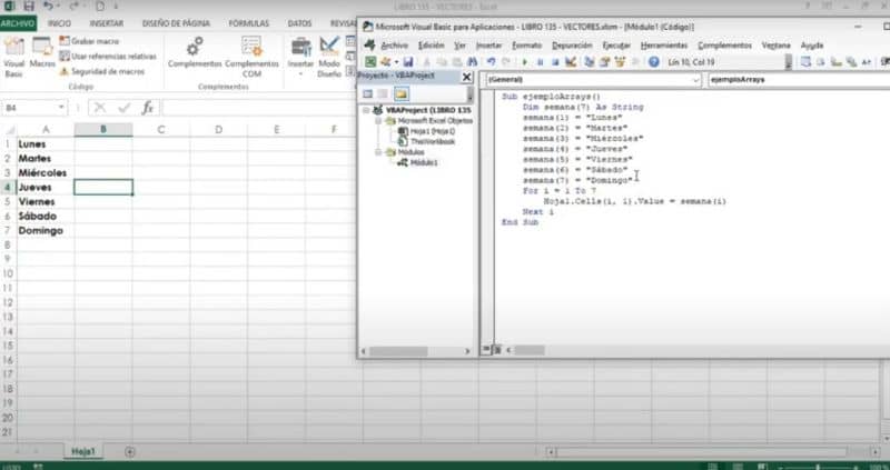 Configuração para adicionar vetores no Excel