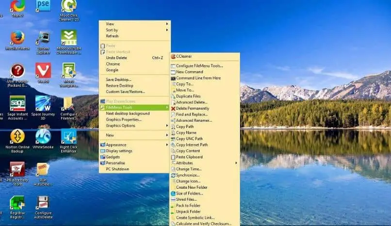 use as ferramentas do menu do Windows