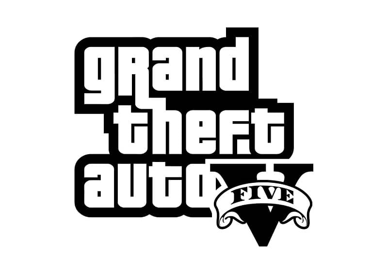 Logotipo preto e branco do GTA V