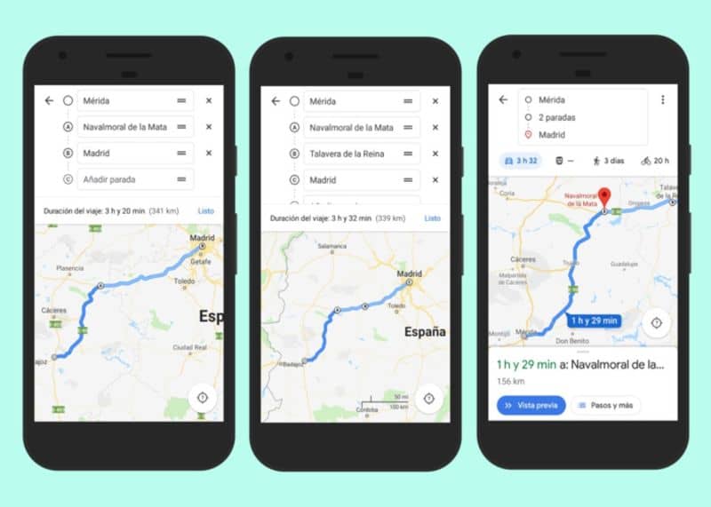 Celular com destinos no Google Maps