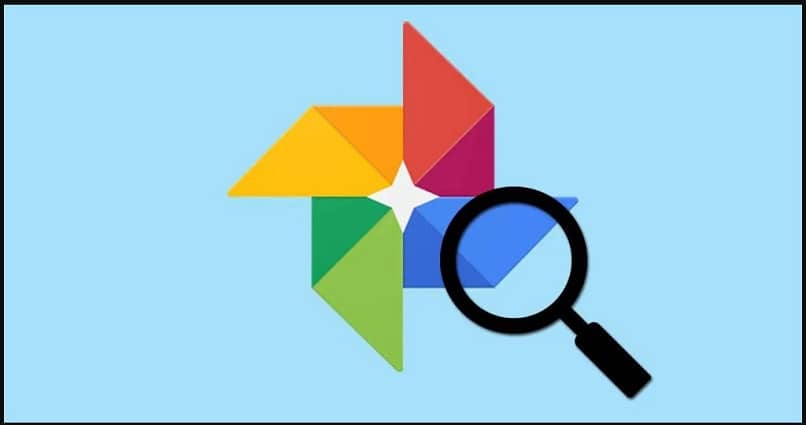 logotipo do google fotos com lupa