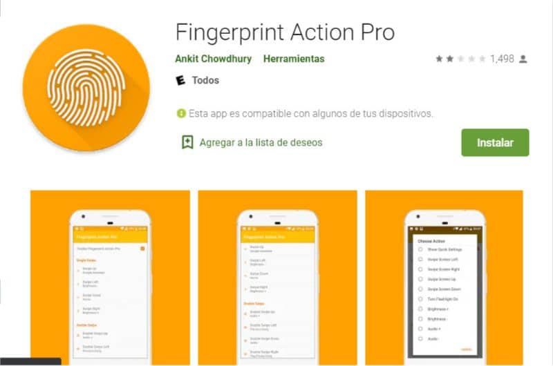 Fingerprint Action Pro, playstore