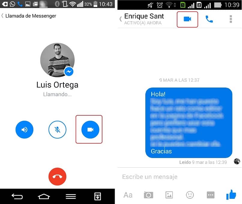 passos para fazer videochamada no Messenger Lite