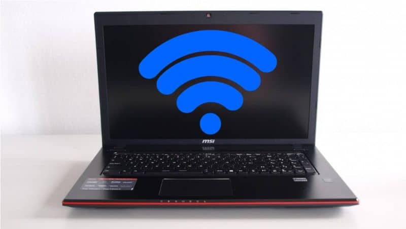 Ícone de wi-fi na tela do laptop