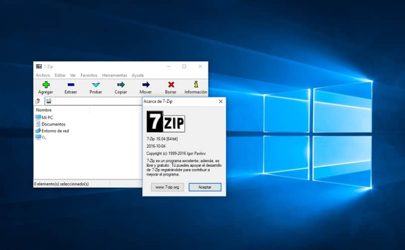arquivo compactado do windows 10 7zip