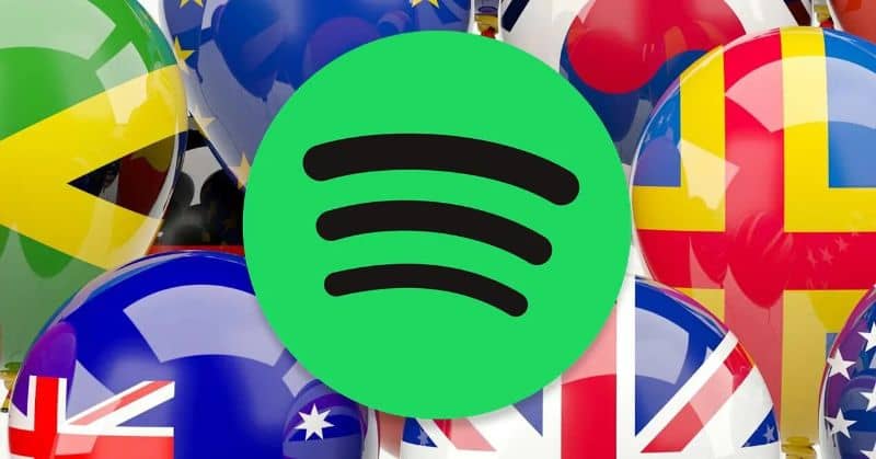 Bandeira do logotipo Spotify de diferentes países