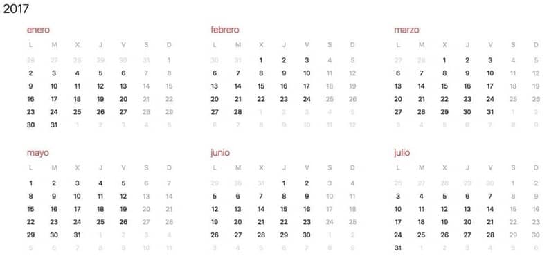 design de calendário mac