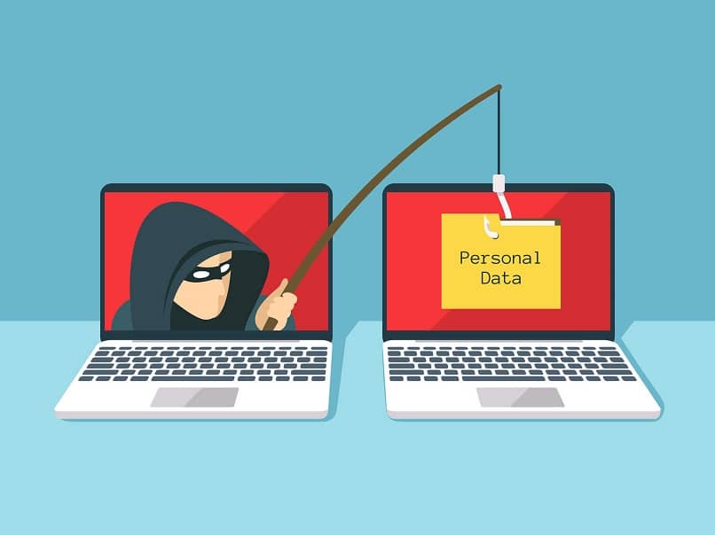 dois laptops encenando o roubo de dados pessoais