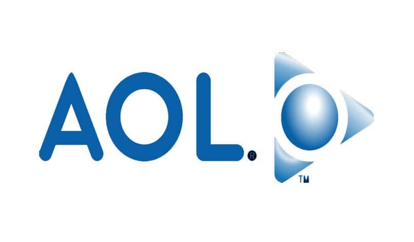 logotipo azul e branco da AOL