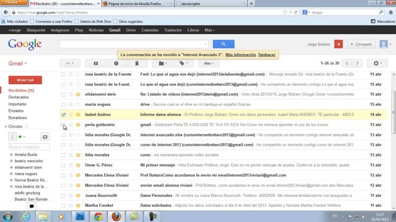 salvar e-mails do gmail