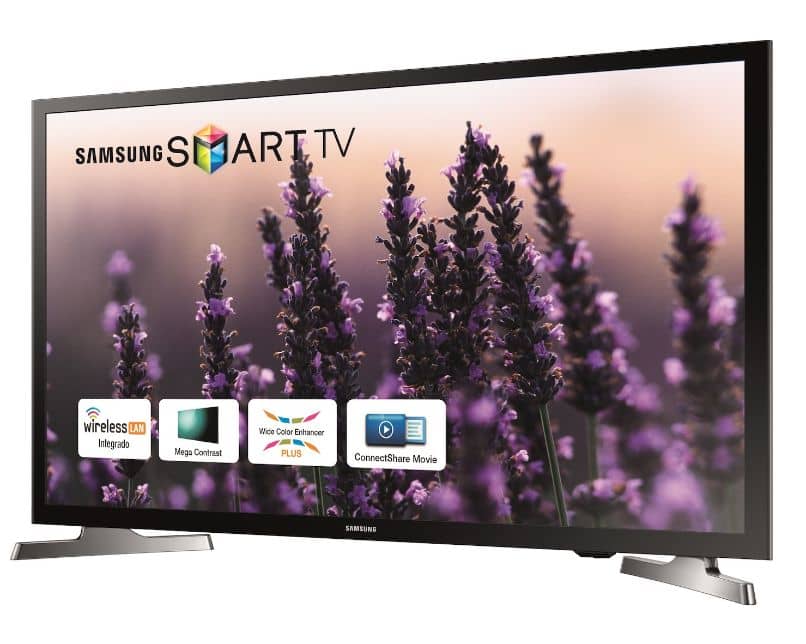 smart tv samsung com fundo de flores