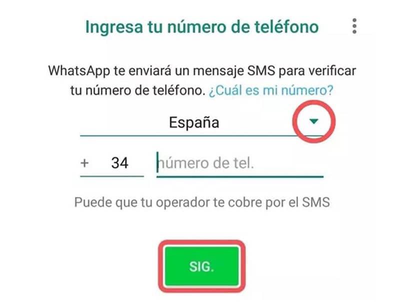 escrever número de telefone Whatsapp