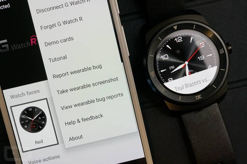 faça uma captura de tela seguindo as instruções no smartwatch do aplicativo Android Wear