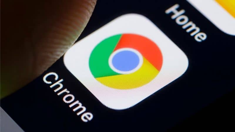 Salvar favoritos do Chrome, tela do dispositivo