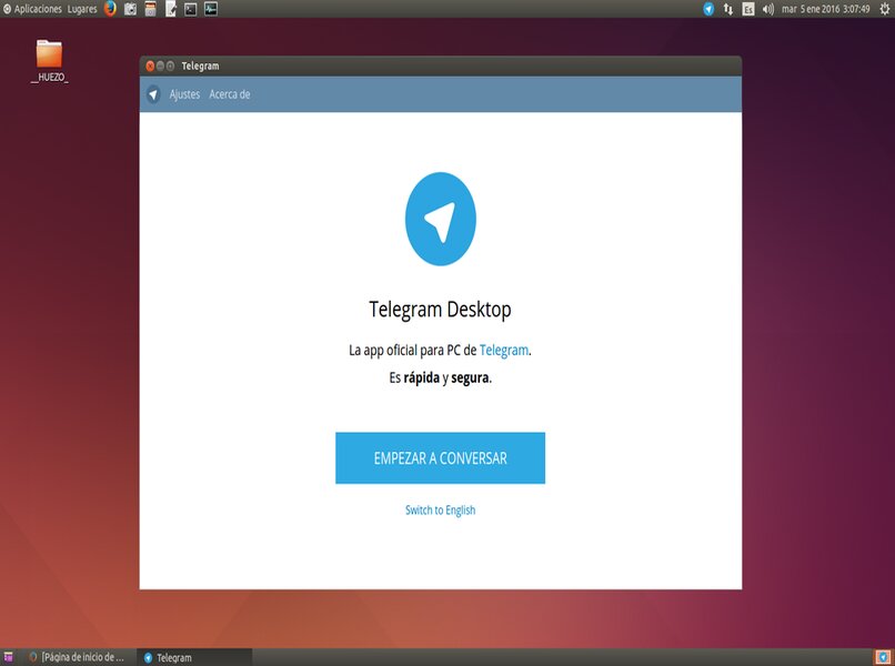 aplicação de telegrama em linux