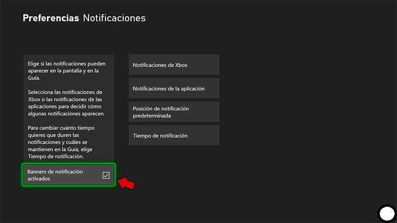 desativar banners de notificação da série xbox