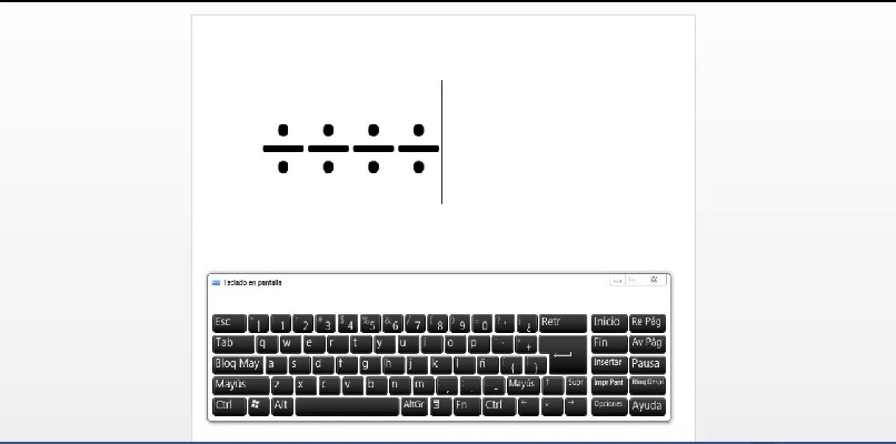 teclado com símbolo de divisão