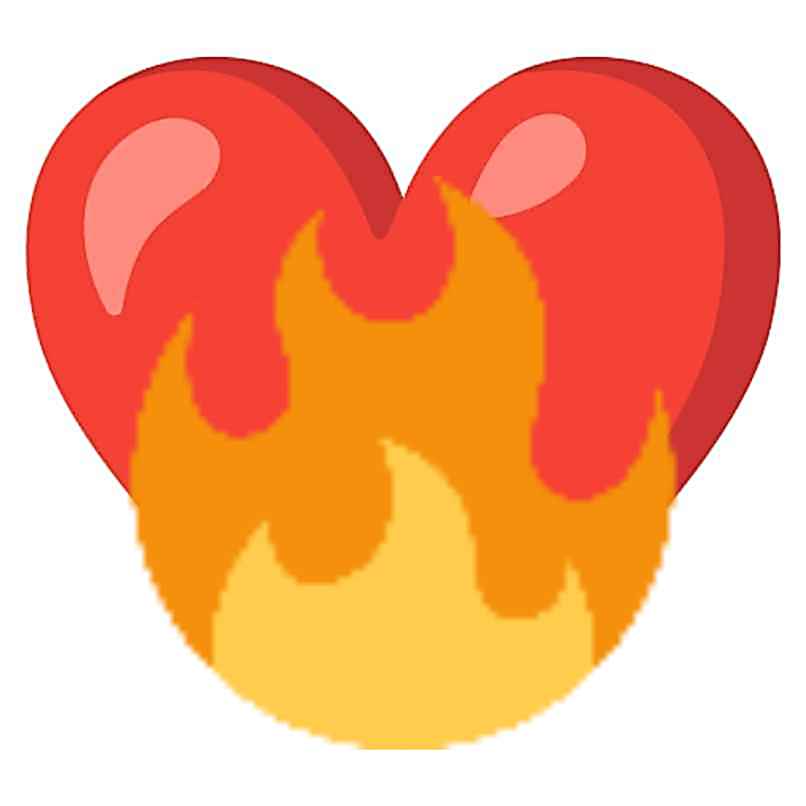 emoji de coração em chamas