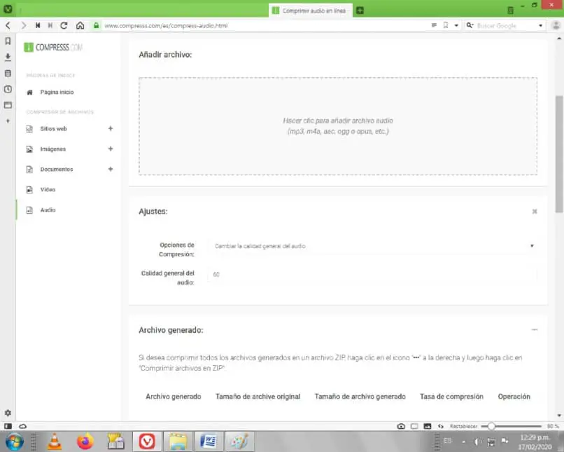 compressor de áudio compressas mp3